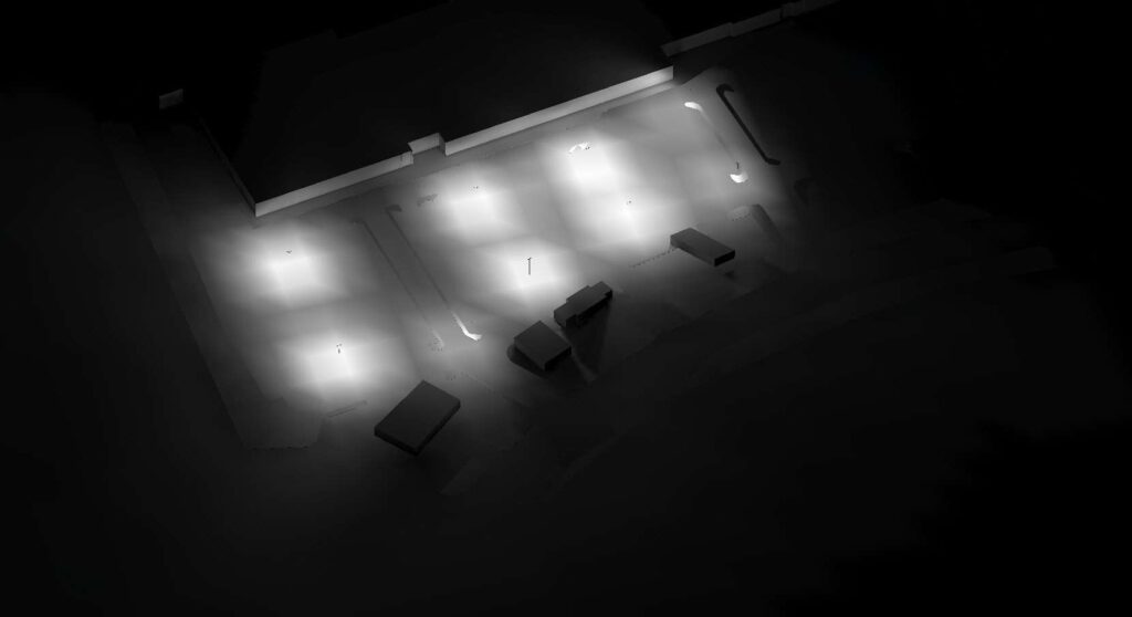 Angled rendering showing the overall uniformity of the updated LED layout.